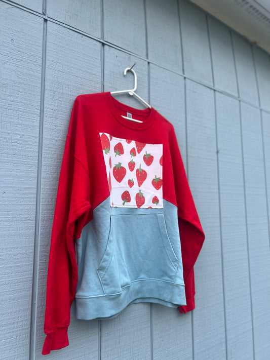 “Berry Sweet” Upcycled Sweatshirt – Size XL/L