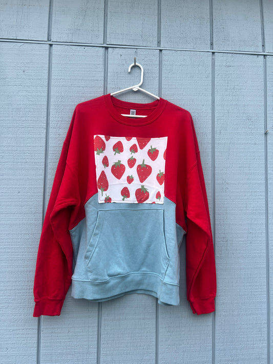 “Berry Sweet” Upcycled Sweatshirt – Size XL/L