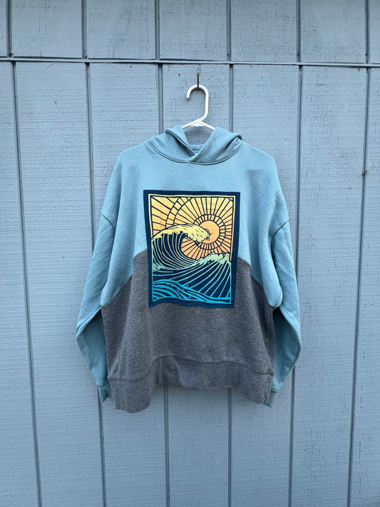 Catch the Wave” Upcycled Hoodie – Size XL/L